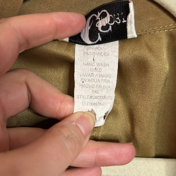 Caren Sport Patchwork Faux Suede Western Button Up Long Sleeve Shirt Top 1X - Picture 7 of 10